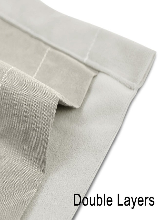 JSFLY 100% Full Blackout Velvet Curtains with Liner 63 inch Long 2 Panels for Living Room, Thermal Insulated Energy Saving Room Darkening Grommet Window Drapes for Bedroom, 42x63 Cream Ivory - Image 2